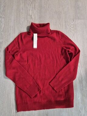 Talbots Pure Cashmere Red Turtleneck Sweater - Size M - New With Tags